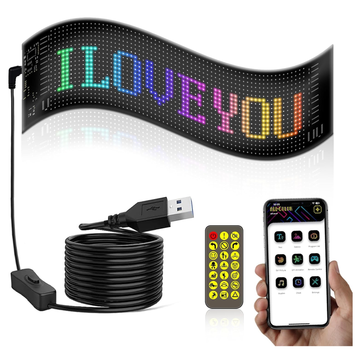 Miniatura 5 de Letrero LED Programable RGB Animación